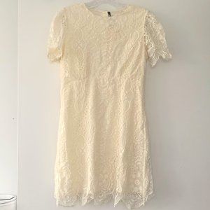 Zara Woman Ivory Lace Dress - Size S